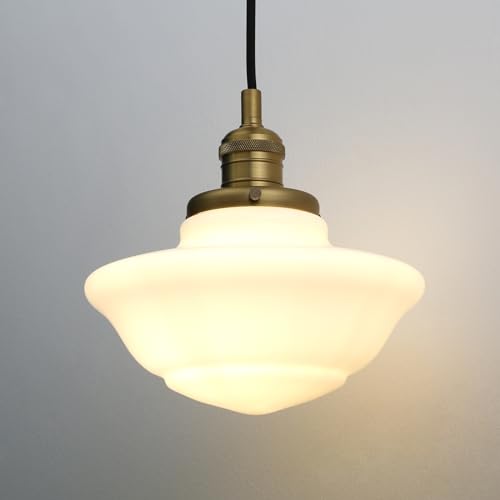 Modern Pendant Light with Milk White Glass