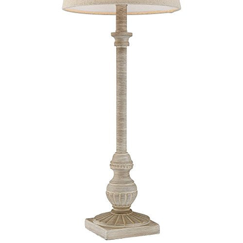 Loreno 24" Tall Buffet Table Lamps Set of 2 Faux Wood Whitewash Skinny (2 Count)