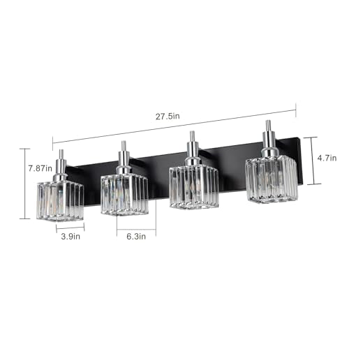 Black Chrome Bathroom Vanity Lights