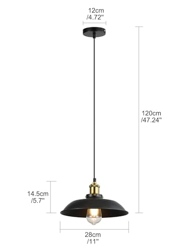 2 Pack Black Farmhouse Pendant Ceiling Light