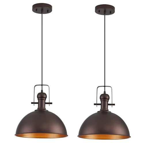 12 Inch ORB Farmhouse Pendant Lights for Kitchen Island 2 Pack (2 Count)