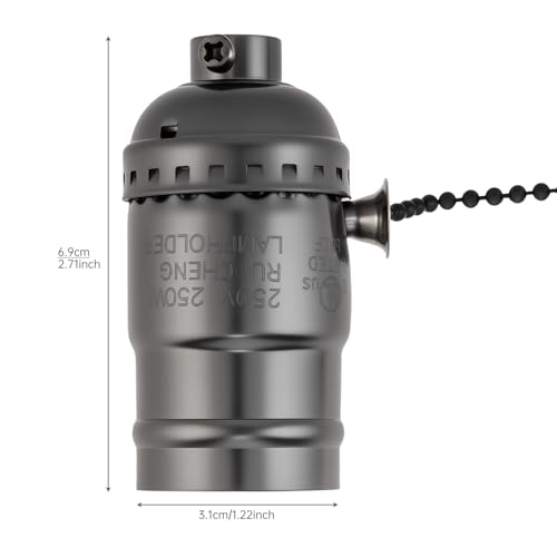 E26 Lamp Socket Replacement with Pull Chain Switch