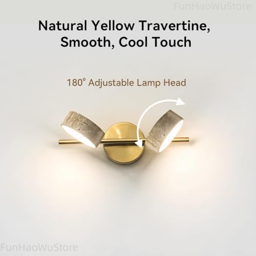Led Bathroom Lighting Fixtures Over Mirror with 2 Travertine Shades