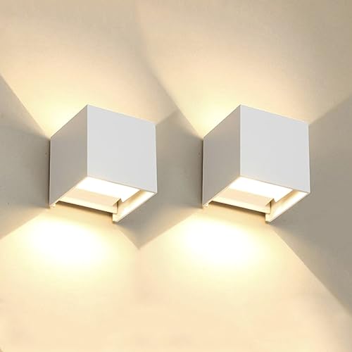 2 PCS 12W Outdoor Sconces Wall Lights LED Exterior (2 Count)