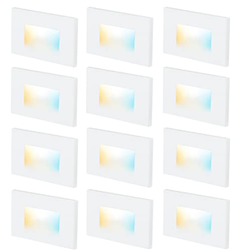 3 Color 120V Dimmable LED Indoor Outdoor Step Light (12 Count)