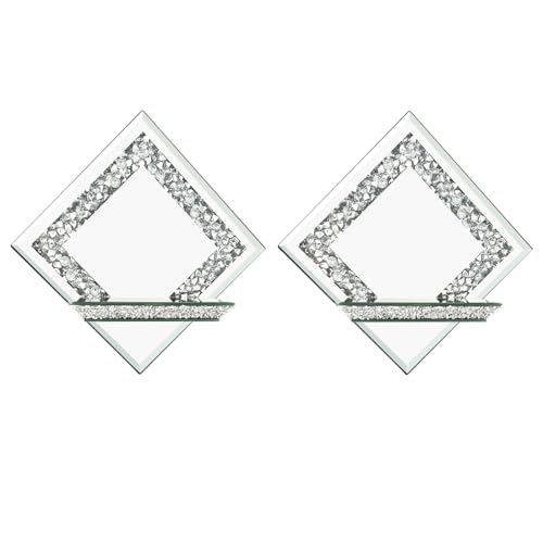 Mirrored Candle Sconces with Acrylic Diamond
