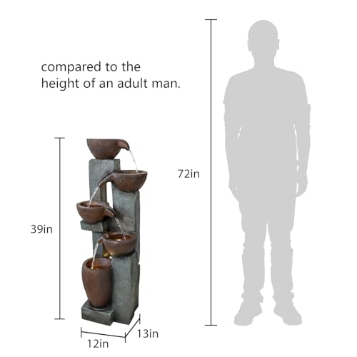 39” H Modern Outdoor Fountain