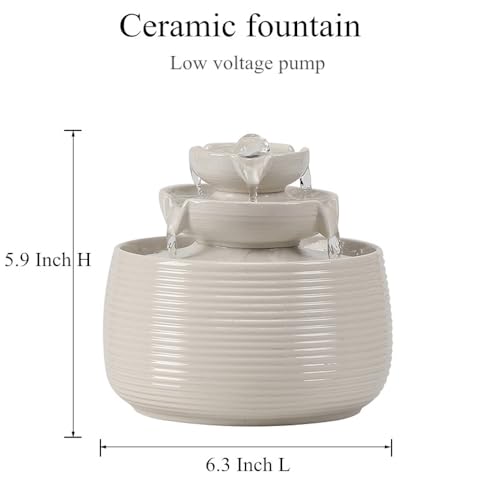 Outdoor and Indoor Water Feature Fountain Waterfall Tabletop Desktop mini Ceramic Garden Fountain