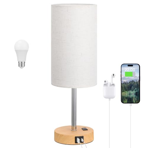 17.4" Bedside Lamp for Bedroom