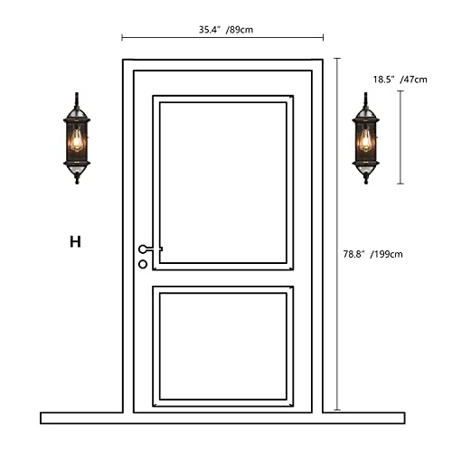 18.5" H Copper Outdoor Wall Lights Exterior Waterproof Wall Sconce