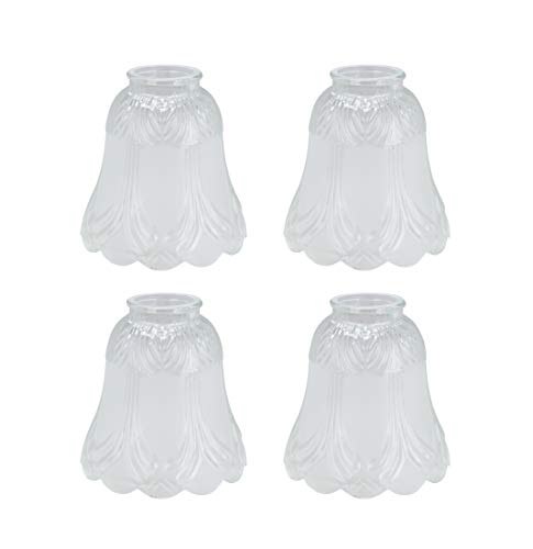 23059 4 Transitional Clear & Sandblasted Ceiling Fan Glass Shade.2 (4 Count)