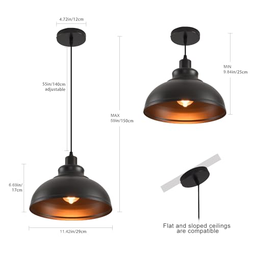 Pendant Lighting Vintage Industrial Fixtures (2 Count)