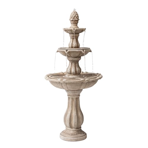 51" 3 Tier Outdoor Water Fountain with Pump