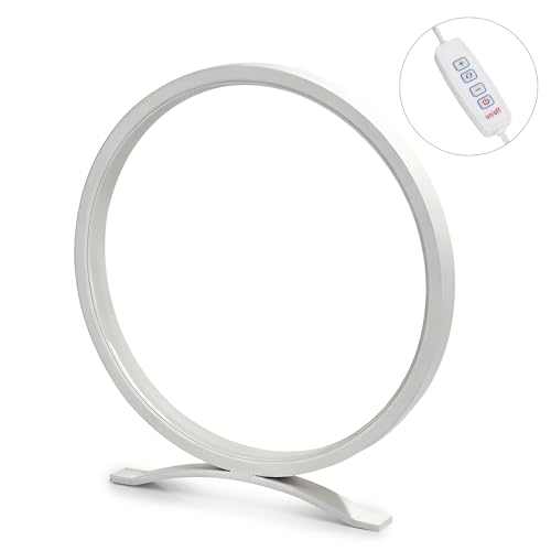 White Modern Circle Table Lamp