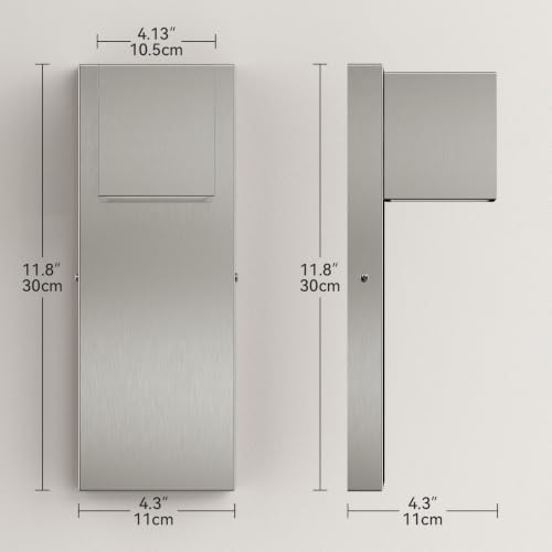 2 Pack Modern LED Outdoor Wall Light (Nickel)