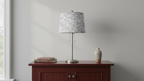 32148A Transitional Hardback Empire Shaped Spider Construction Lamp Shade in Black & White