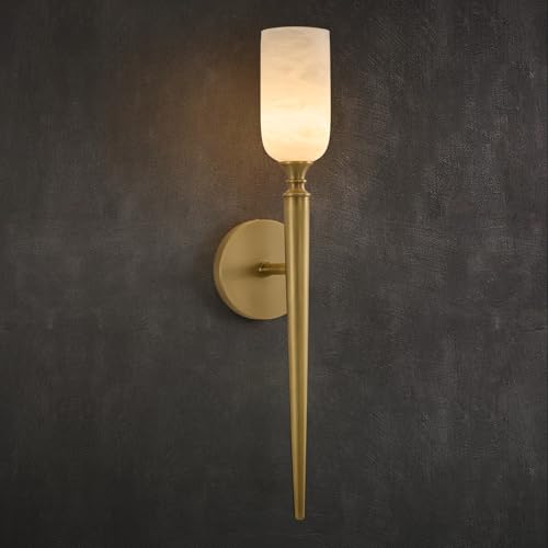 21.6" Natural Alabaster Sconce