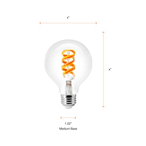 Sylvania WiFi LED Smart G25 RGBW Color and Amber Finish Filament Light Bulb