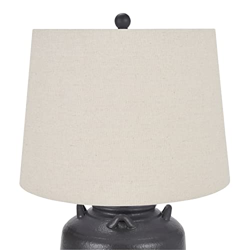 Home 24" Black Farmhouse Ceramic Pottery Jug Table Lamp for Bedside Table
