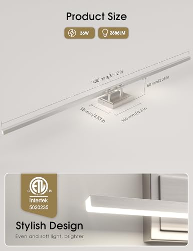 Modern Bathroom Vanity Light 55 inch