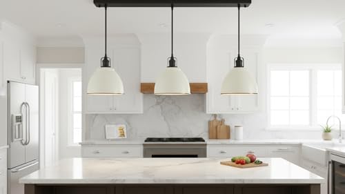 21601-61,Replacement Metal Shade for Pendant Light,Off-White,7-7/8"W x 5-3/4"H,Center Hole 1-5/8"
