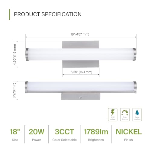 18" LED Linear Vanity Light Fixture