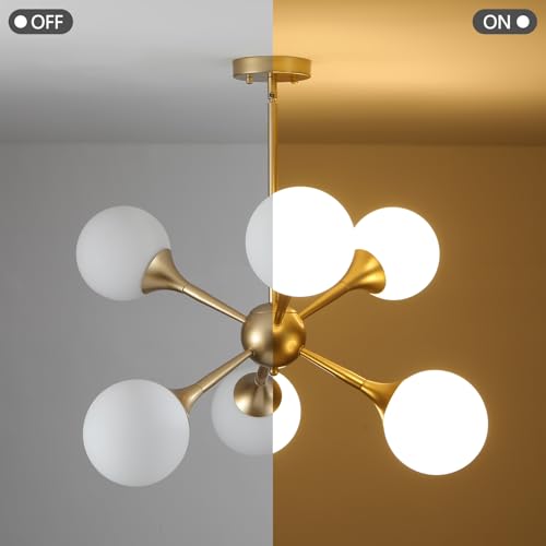 26" Glass Globe Chandelier 6