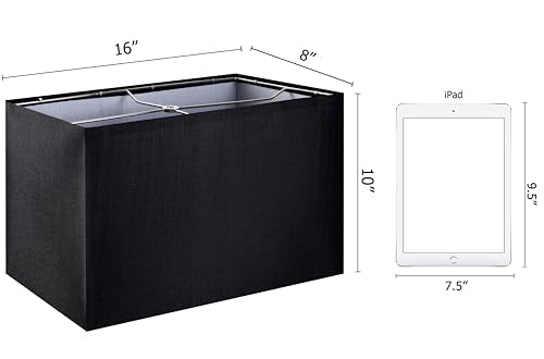 Large Black Rectangular Lamp Shades Set of 2 (2 Count)