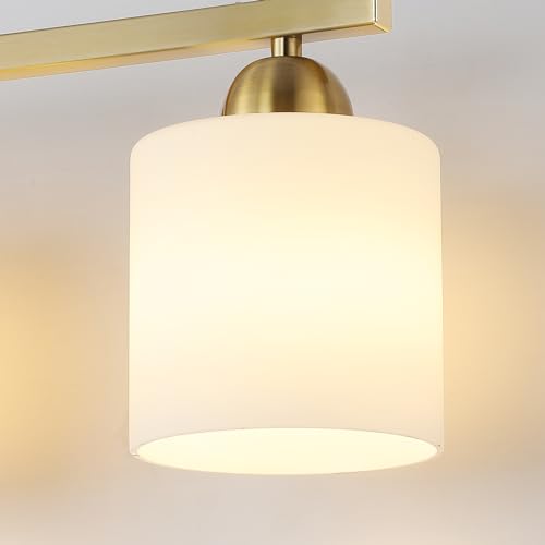 Stainless Steel Milk Glass Vanity Lights for Bathroom