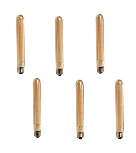 T225 Vintage LED Edison 4W Dimmable LED Tubular Filament Bulb 4 Watt (6 Count)