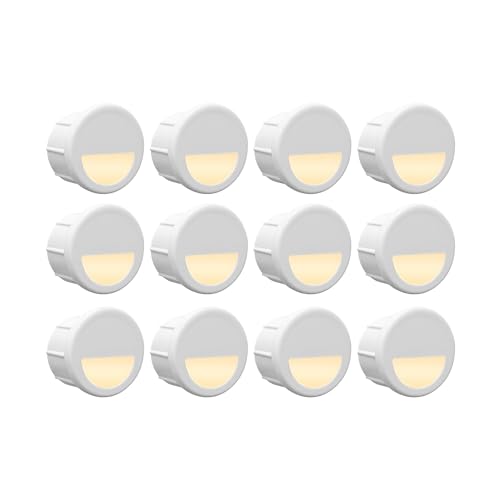12 Pack Recessed Low Voltage Mini Size LED Step Riser Light (12 Count)