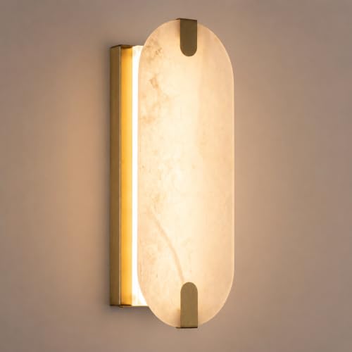 14.17 Inch Natural Alabaster Wall Sconce