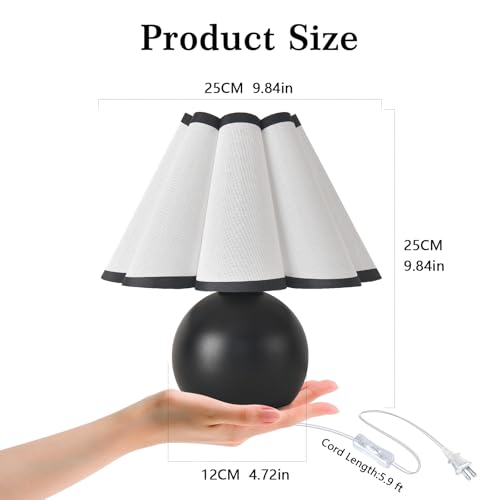 Matte Black Small Touch Control Table Lamp for Bedroom
