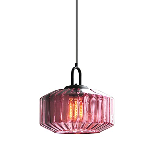 Mid Century Modern Pendant Light fixtures Glass Globe Pendant Lights with Hand Blown Purple Glass Shade Vintage Hanging Pendant Light for Dining Room Some Room Ceiling Hanging Light