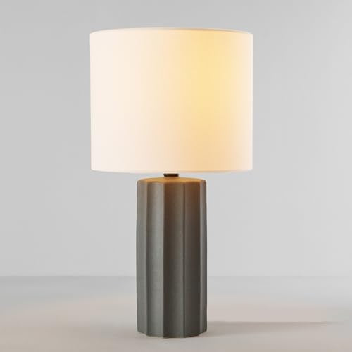 61000061 20" Ribbed Ceramic Table Lamp