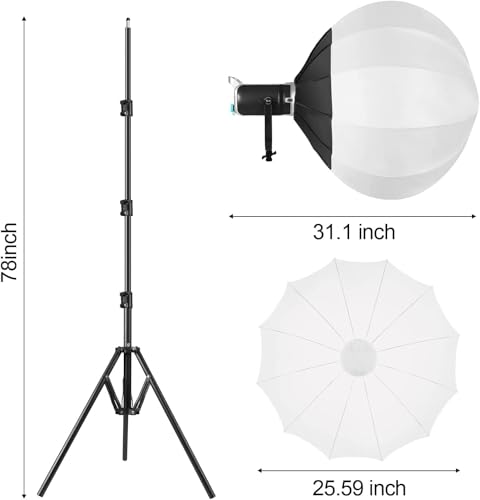 GVM 200W LED Video Light with Lantern Softbox