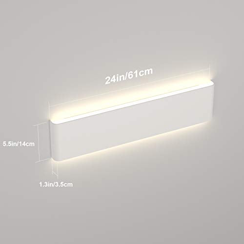 20W Bathroom Light Fixture 24 inch Natural White Light 4000K Vanity Light White Wall Sconce Light for Dressing Room IP44 Waterproof 2600LM