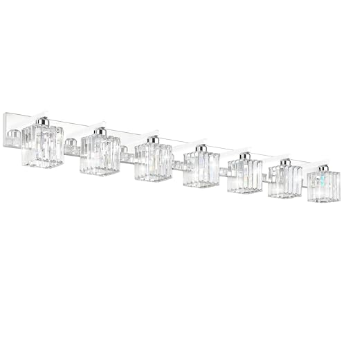 Bathroom Vanity Light Fixtures Chrome Vanity Light for Bathroom Crystal Vanity Lighting Fixtures 7 Light
