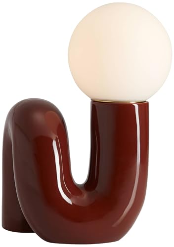 Fondant 11 1 2" Small Accent Lamp Set of 2 Chocolate Brown Glass (2 Count)