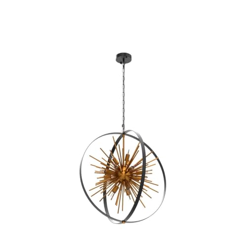 23.2" Black Gold Globe Sputnik Chandelier