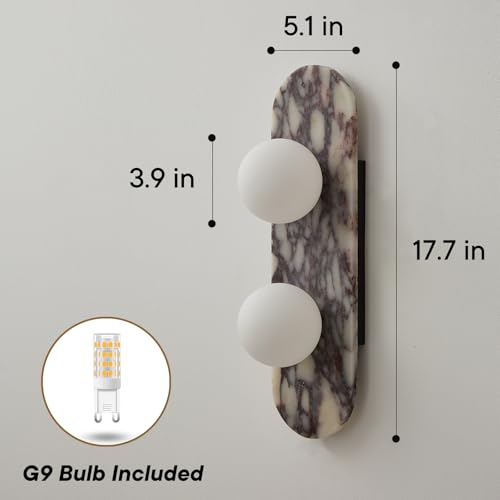 17.7 inch Natural Marble Wall Sconce