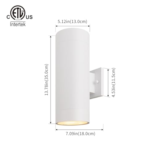 14" Modern Outdoor Porch Light in 2 Lights (2 Count)