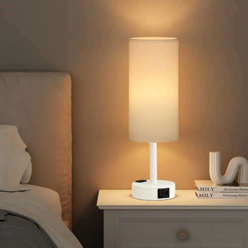 White Bedside Lamp for Bedroom
