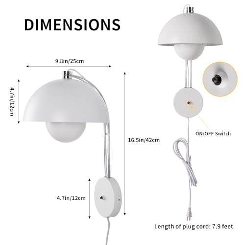 Mid Century Modern Bud Plug in Wall Sconces for Bedroom