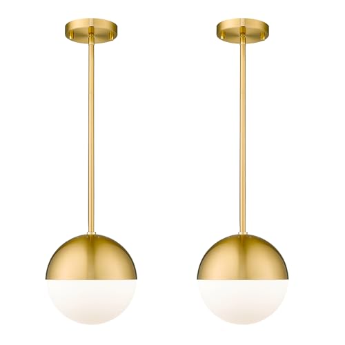 2 Pack Brushed Gold Pendant Lights (2 Count)