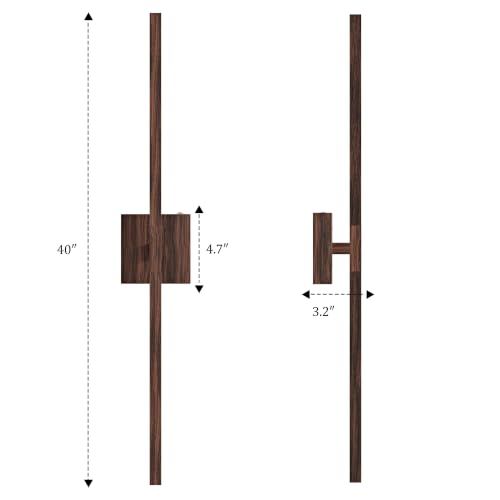 Walnut Battery Operated Wall Sconce with Remote Control 40 Inch