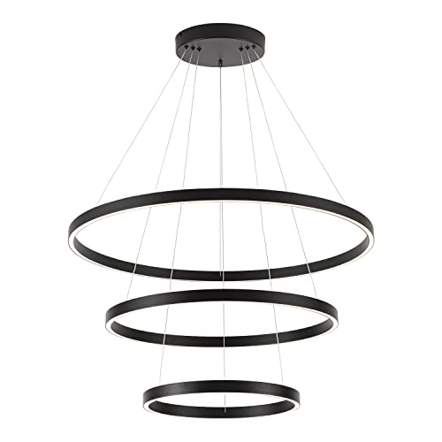3 Rings Black LED Chandelier