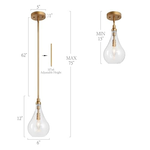 Gold Pendant Light Kitchen Island Modern 1
