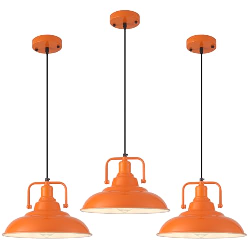 Orange Pendant Light 12.5 inches 3 Packs (3 Count)