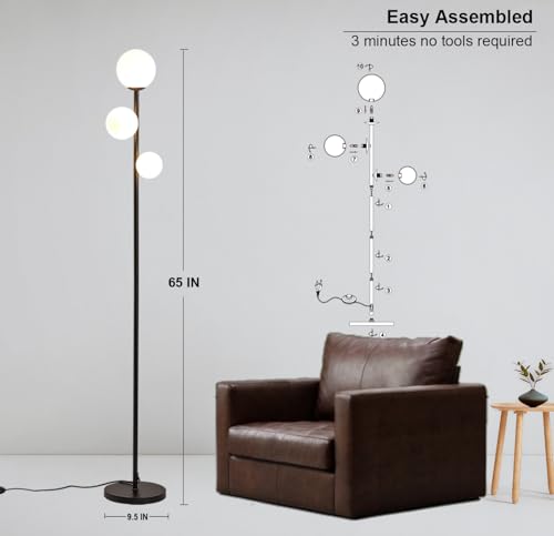 3 Globe Mid Century Modern Floor Lamp